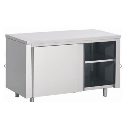  ProChef Table armoire basse en inox avec etagère |120(L)x 60(P)x85(H)cm 
