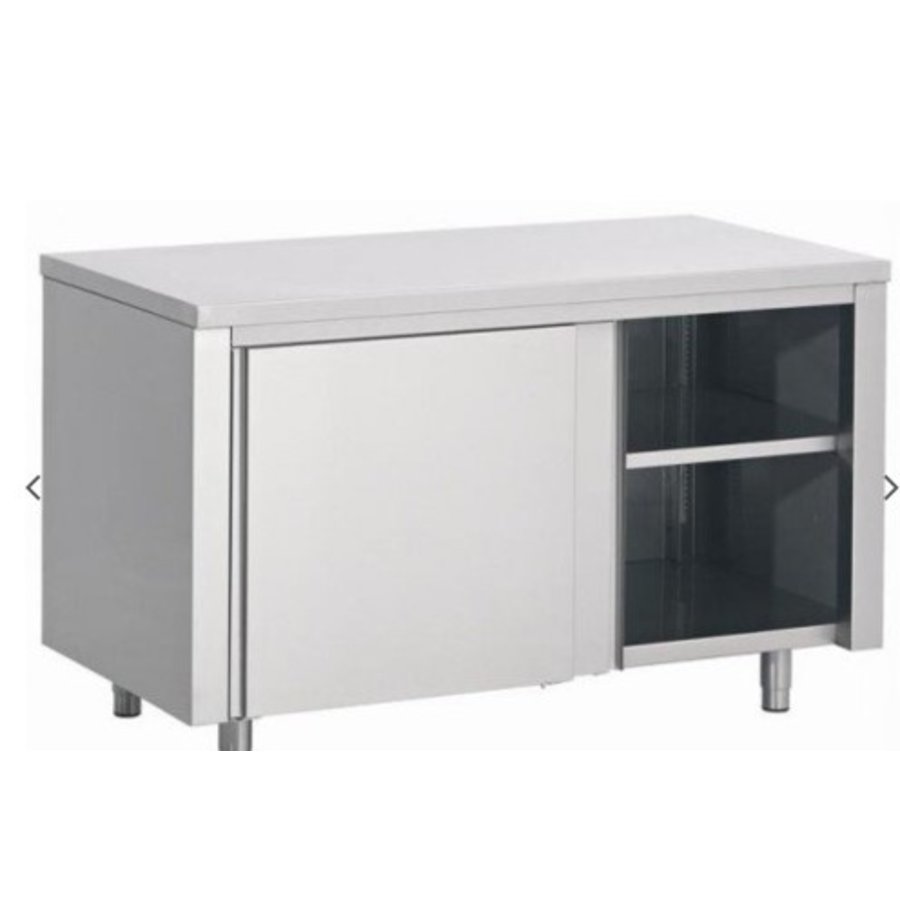 Table armoire basse en inox avec etagère |120(L)x 60(P)x85(H)cm