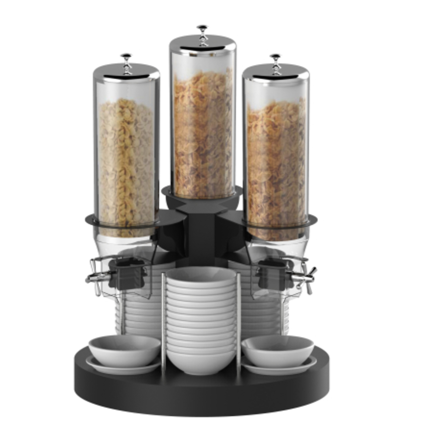 Distributeur de céréales rotatif 3 tubes/  Ø 530 x H 735 mm