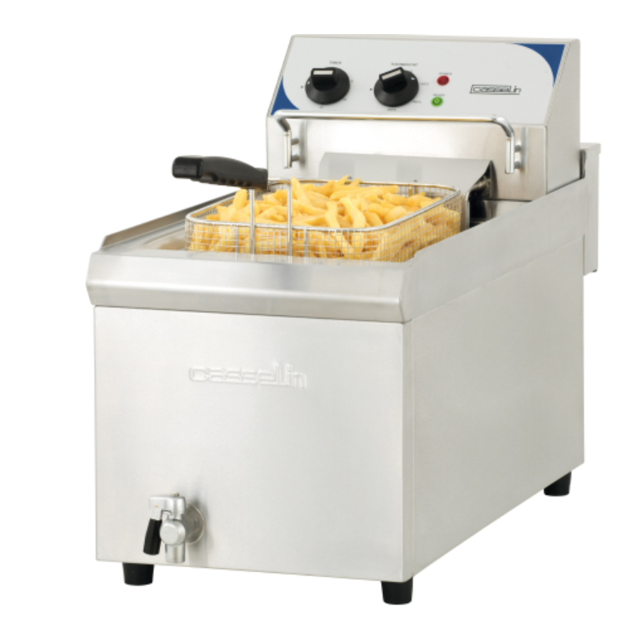 Friteuse électrique 10 L avec vidange/L 33 x P 71 x H 51 cm