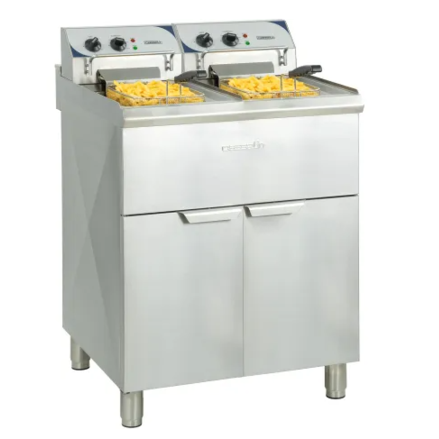 Friteuse électrique sur pieds 2x 10 L/ L 66 x P 70  x H 108 cm