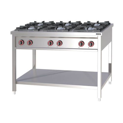  ProChef Fourneau à gaz/ 6 feux/ L 120 x P 70 x H 90 cm 