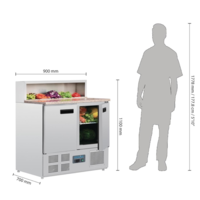 Comptoir de préparation réfrigéré à pizzas 288L Polar - 110(H) x 90(L) x 70(P) cm