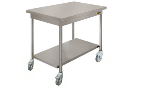  Sofinor Table démontable rayonnee en inox | centrale | étagère basse | sur roulettes polyamide 