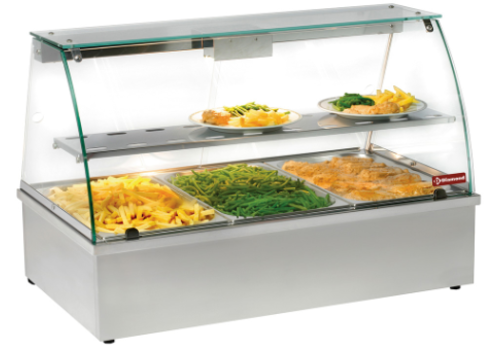  ProChef Vitrine chauffante, bain-marie 3 GN 1/1 | 102 x 60.2 x 68 cm 