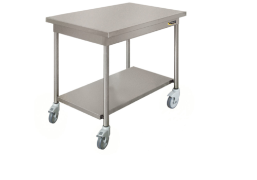  Sofinor Table demontable rayonnee | Inox | a dosseret | avec etagere basse | sur roulette pyramide 