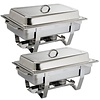 Olympia Lot de 2 chafing dish Milan + 72 capsules de gel combustible Olympia