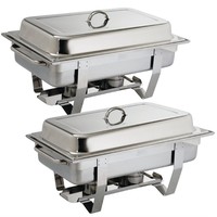 Lot de 2 chafing dish Milan + 72 capsules de gel combustible Olympia