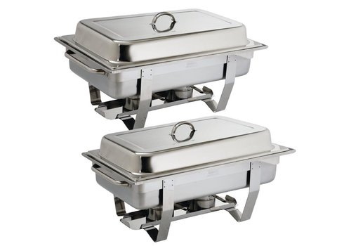  Olympia Lot de 2 chafing dish Milan + 72 capsules de gel combustible Olympia 