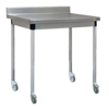 Sofinor Table démontable rayonnee | Inox | centrale | pieds ronds | sur roulettes polyamide