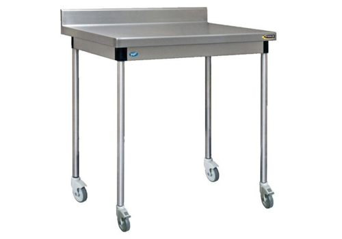  Sofinor Table démontable rayonnee | Inox | centrale | pieds ronds | sur roulettes polyamide 