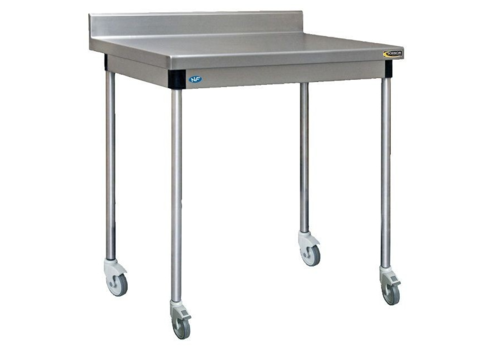  Sofinor Table demontable rayonnee | Inox | centrale | pieds ronds | sur roulettes polyamide | Plusieurs tailles 