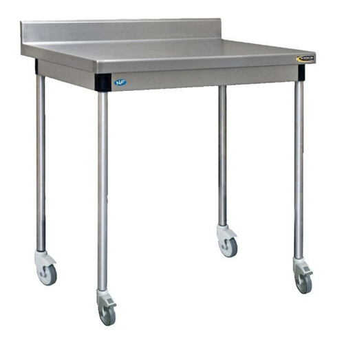  Sofinor Table demontable rayonnee | Inox | centrale | pieds ronds | sur roulettes polyamide | Plusieurs tailles 