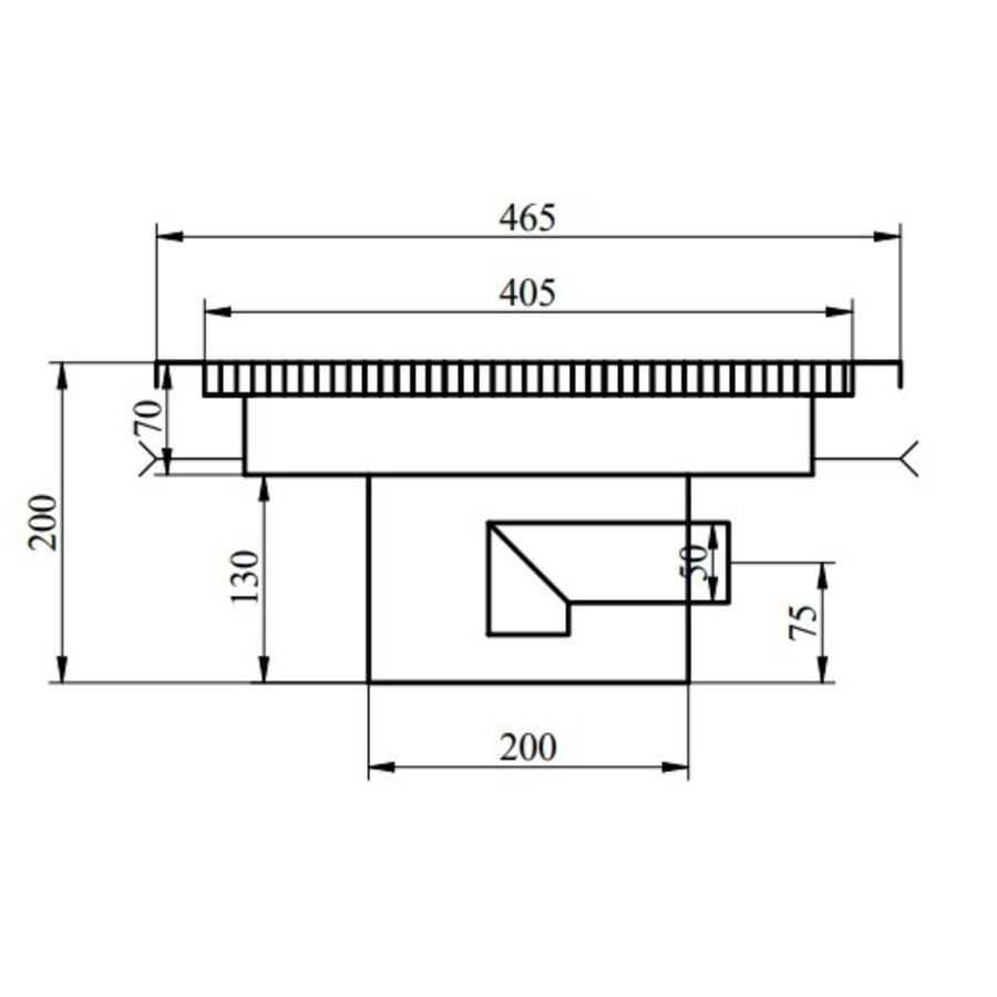 Caniveau de Sol can400X400 pour Cuisine Professionnelle Amovible - Horizontale