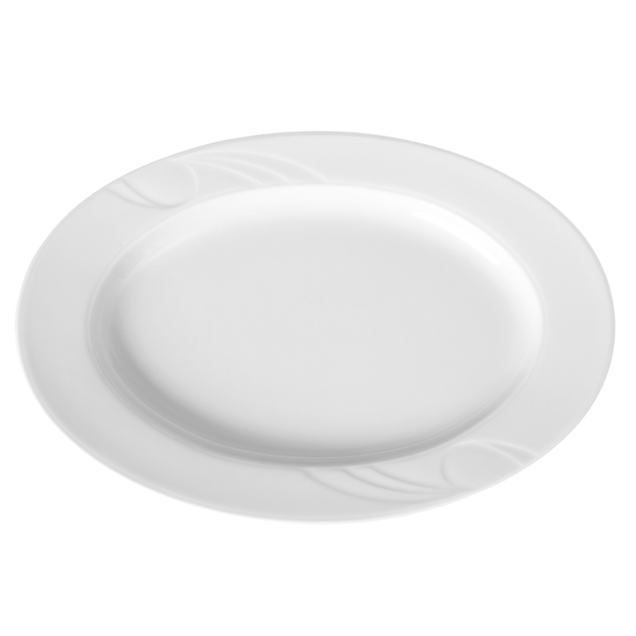 Assiette oval en porcelaine avec bords renforcés - 2 dimensions