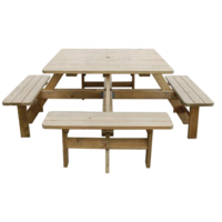 Table de pique-nique en bois carrée - 1980(L)mm
