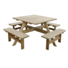 ProChef Table de pique-nique en bois carrée - 1980(L)mm