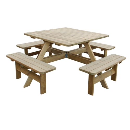  ProChef Table de pique-nique en bois carrée - 1980(L)mm 
