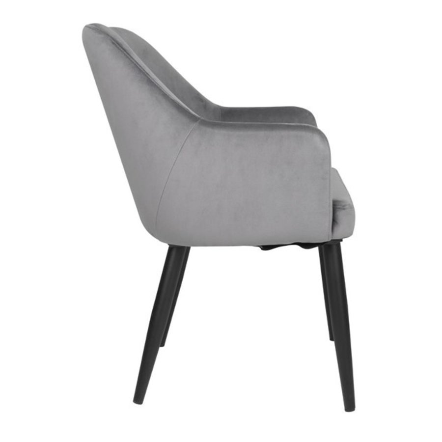 Chaises en velours grises -  (lot de 2)