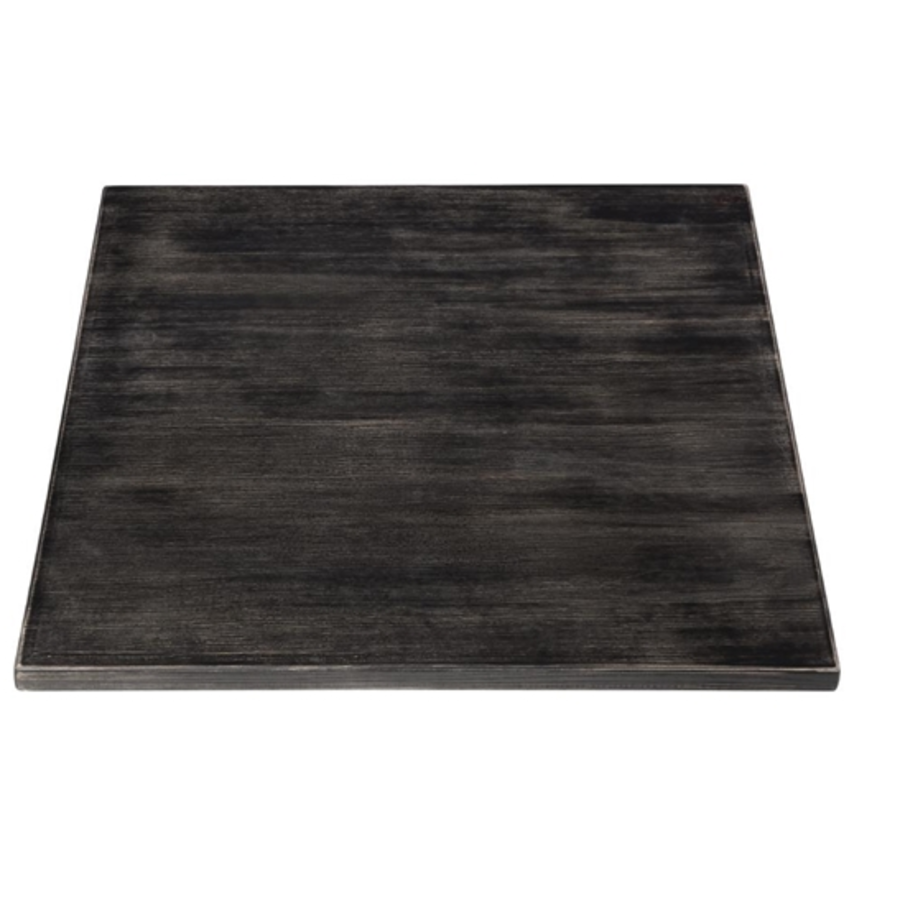 Plateau de table carré pré-percé vintage noir 700mm