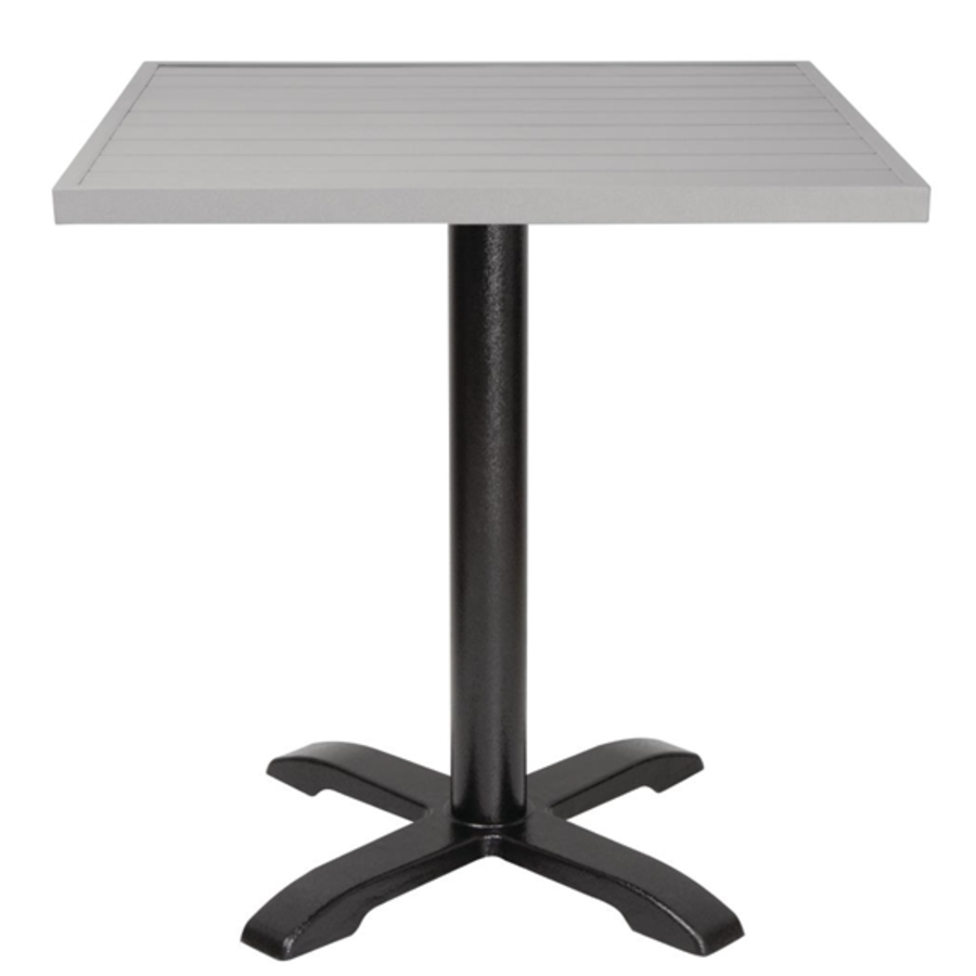 Plateau de table carré en aluminium gris clair 700 mm