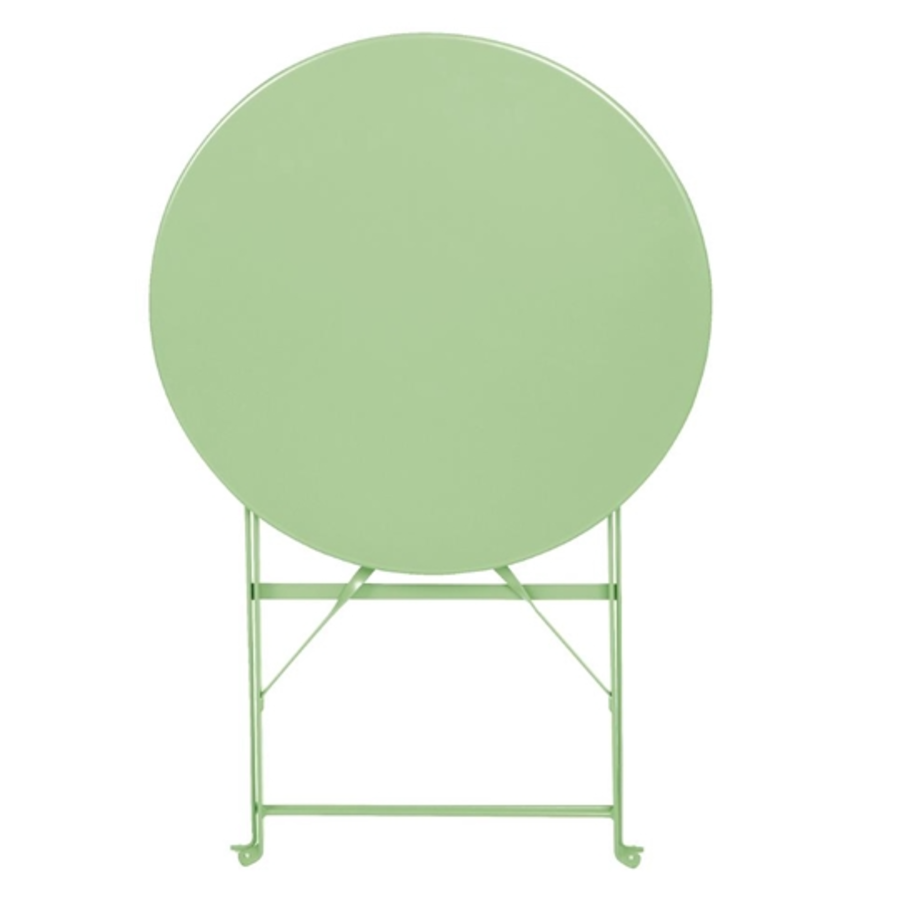 Table de terrasse carrée pliante en acier vert clair -710(H) x 595(Ø)mm