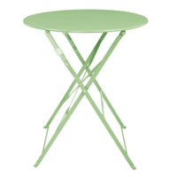 Table de terrasse carrée pliante en acier vert clair -710(H) x 595(Ø)mm