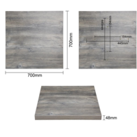 Plateau de table carré pré-percé en mélamine gris 700 mm