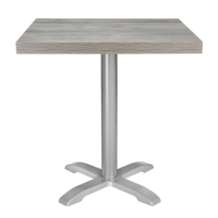 Plateau de table carré pré-percé en mélamine gris 700 mm