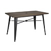 ProChef Table d'extérieur bois noir  -120x76x75cm