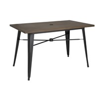 Table d'extérieur bois noir  -120x76x75cm
