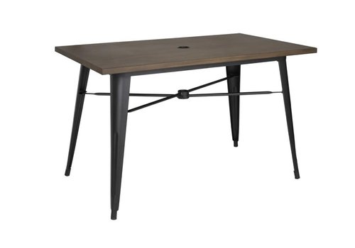  ProChef Table d'extérieur bois noir  -120x76x75cm 