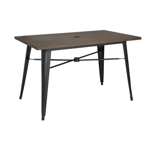  ProChef Table d'extérieur bois noir  -120x76x75cm 