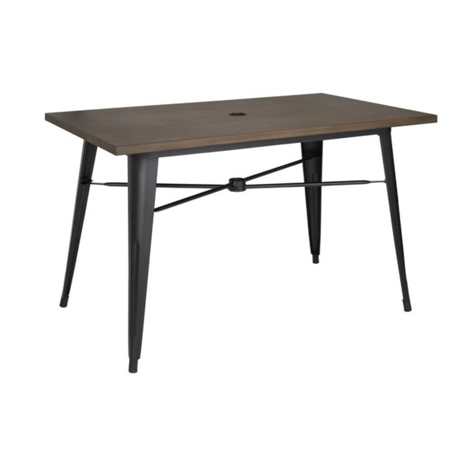 Table d'extérieur bois noir  -120x76x75cm