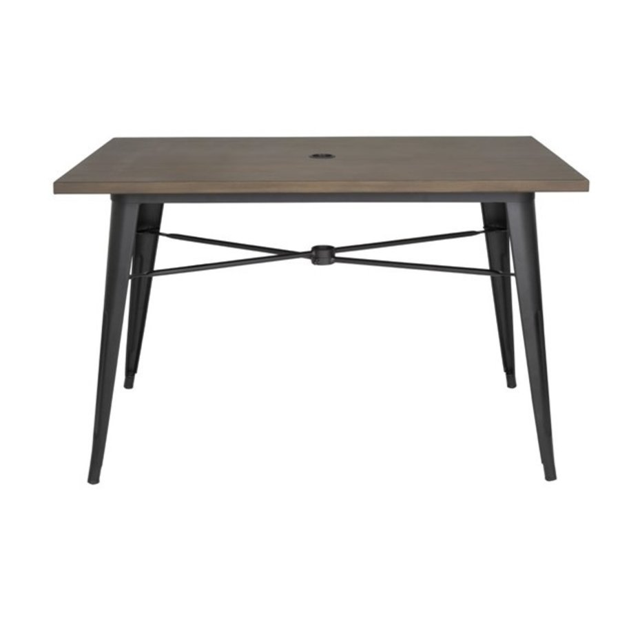 Table d'extérieur bois noir  -120x76x75cm