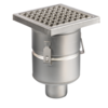 ProChef Caniveau de sol en inox 200 x 200 mm sortie verticale