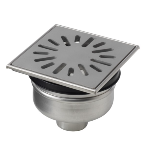  ProChef Caniveau de sol en inox 150 x 150 mm- 90-120mm (P)sortie verticale 