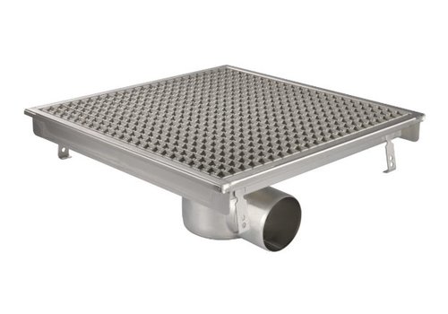  ProChef Caniveau de sol inox 500x500 mm - sortie horizontale 