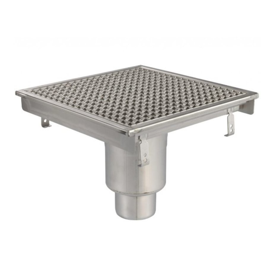 Caniveau de sol 400x400 mm inox - sortie verticale