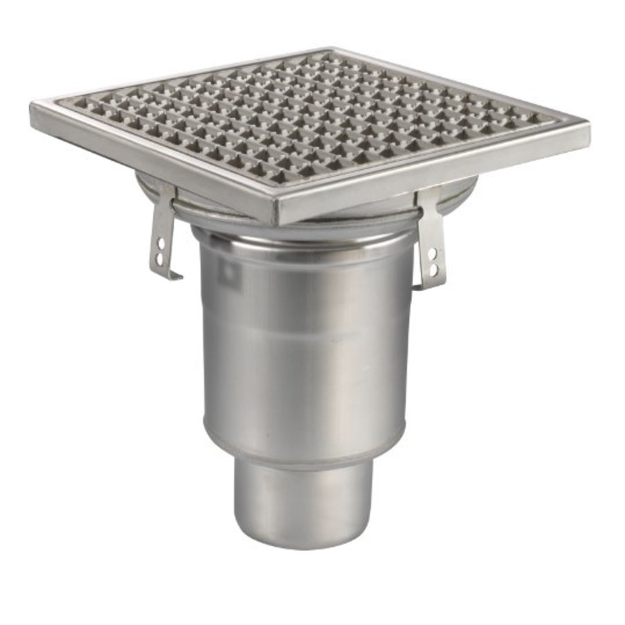 Caniveau de sol 300x300 mm inox 177029 - sortie verticale