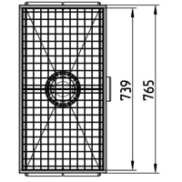 Caniveau de sol en inox 765 x 397 mm - sortie verticale et horizontale