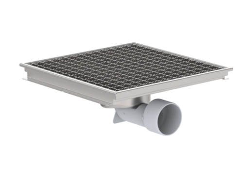  ProChef Caniveau de sol en inox 497 x 497 mm - sortie horizontale et verticale 