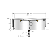 Lavabo rigole inox avec tuyauterie |4 dimensions