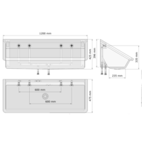 Lavabo rigole en Inox | 4 dimensions