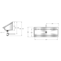 Lavabo rigole en Inox | 4 dimensions