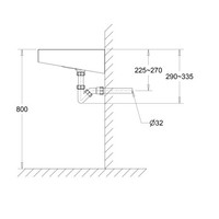 Lavabo mural avec trou de robinetterie - 600x400x152 mm