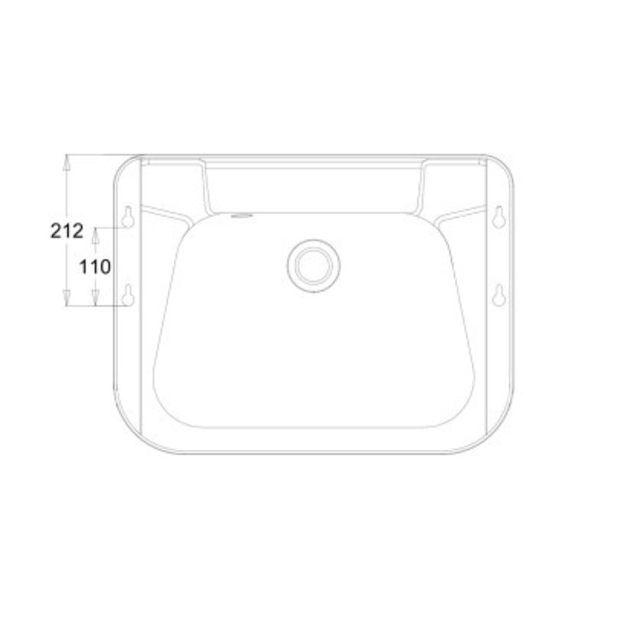 Lavabo mural sans trou de robinetterie - 560x420x150 mm