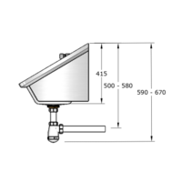 Lavabo rigole inox avec tuyauterie et robinets | 4 dimensions