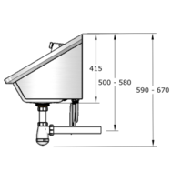 Lavabo rigole inox Tempo mitigeur chromé | 4 dimensions