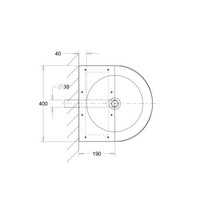 Lavabo spécial PMR sans trou de robinetterie - 390x400x65/148 mm